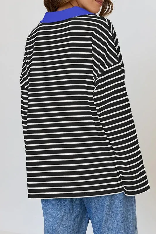 Line 'Em Up Polo - Black