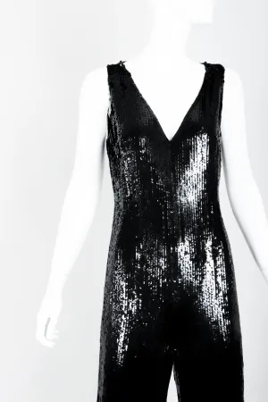 Liquid Sequin Black Tie Jumpsuit