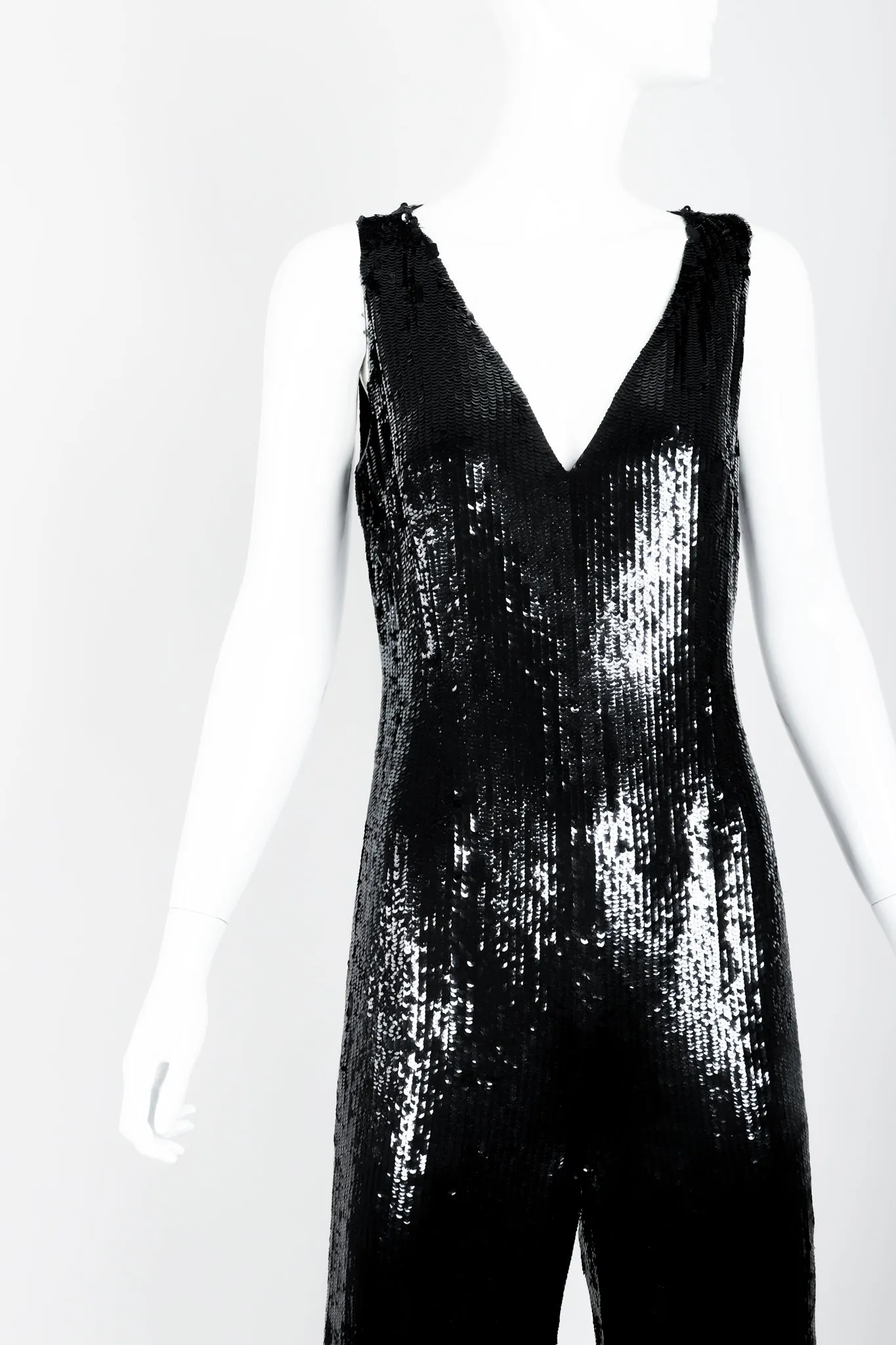 Liquid Sequin Black Tie Jumpsuit
