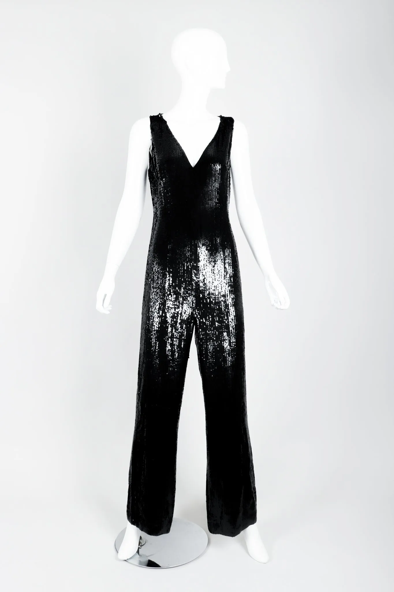 Liquid Sequin Black Tie Jumpsuit