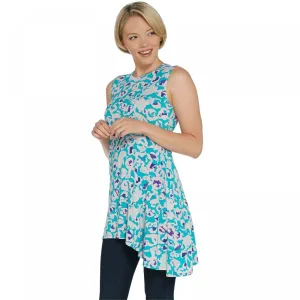 LOGO by Lori Goldstein Layers Printed Assymetrical Knit Tank Top
