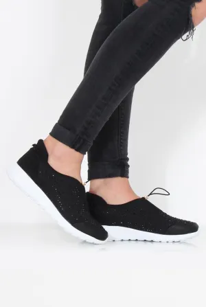 Lorraine Black Sparkle Trainers