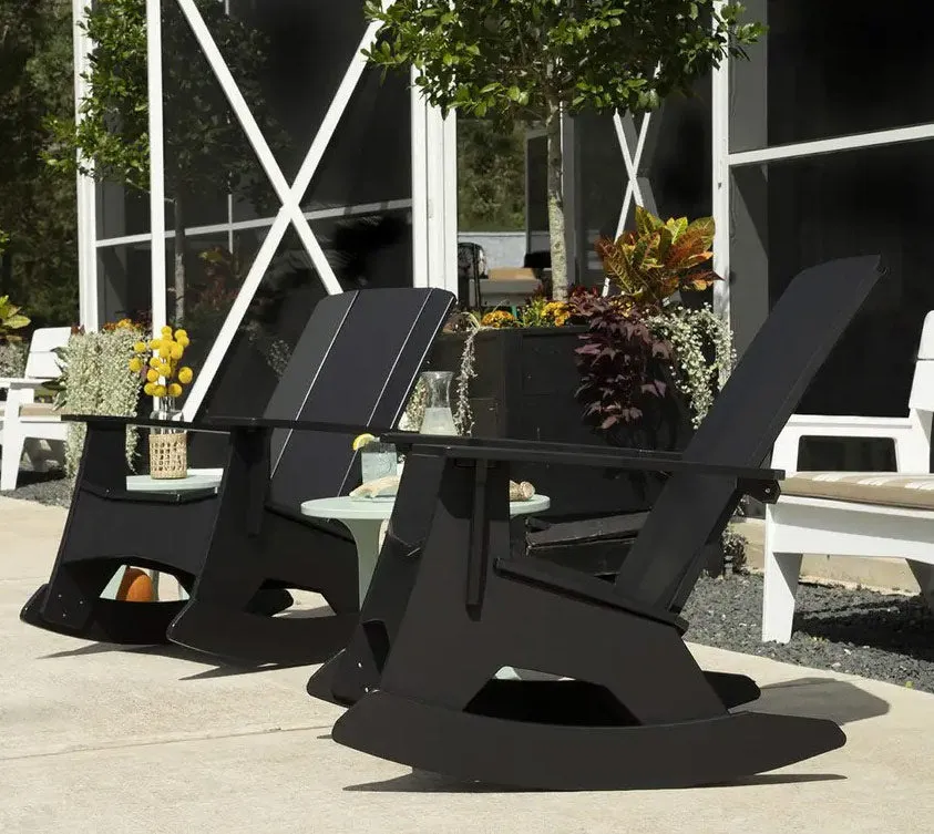 Mainstay Adirondack Lounger Rocker In Black
