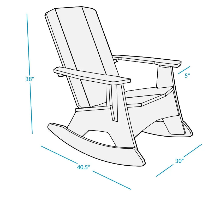 Mainstay Adirondack Lounger Rocker In Black