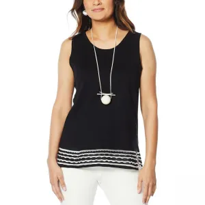 MarlaWynne Women's Sheer Stitch Buronout Tank Top