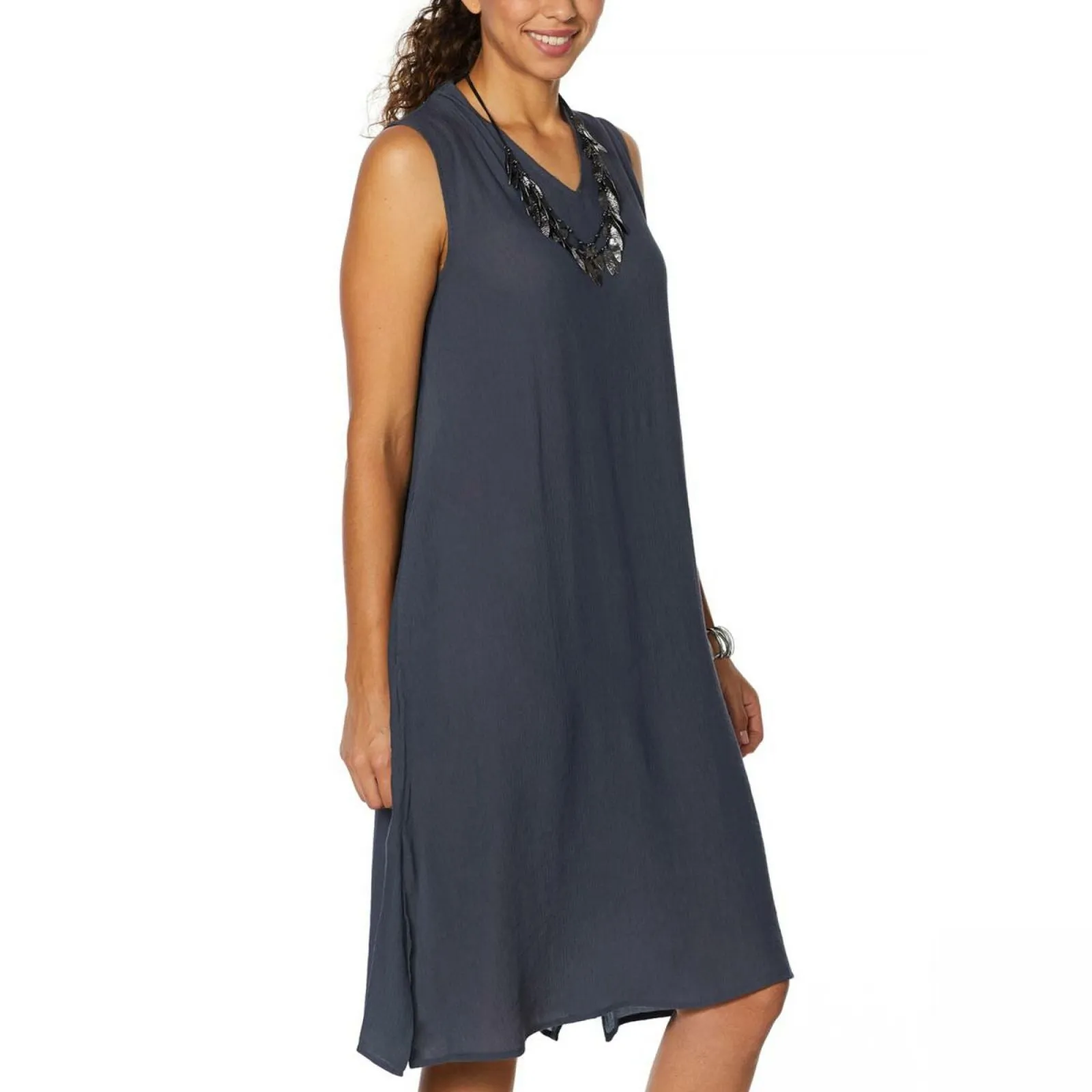 MarlaWynne WynneLayers Women's Sleeveless Crinkled Midi Dress