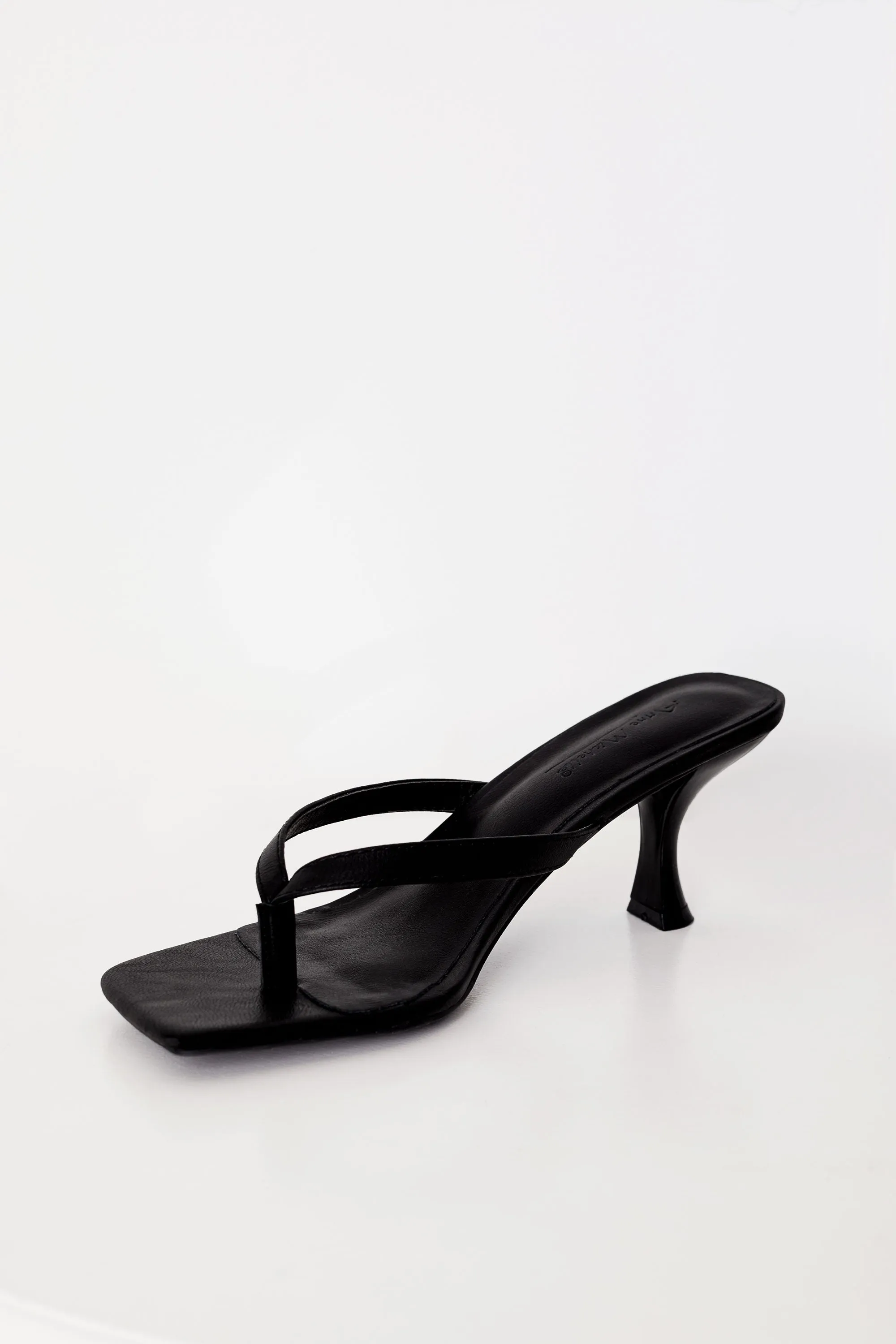 Melanie Black Thong Strap Kitten Heel