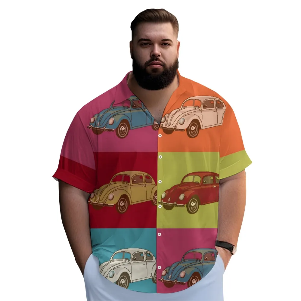 Men's Painted Car Print Vacation Hawaiian Shirt 2305106037