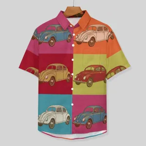 Men's Painted Car Print Vacation Hawaiian Shirt 2305106037