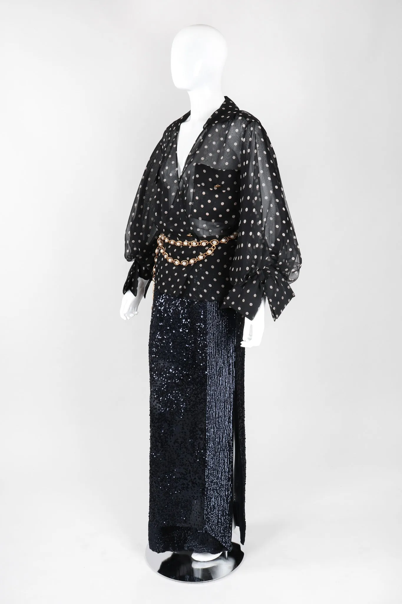 Micro Sequin Chiffon Skirt