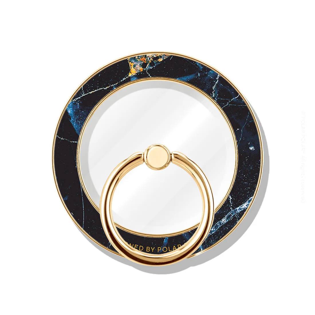 Midnight Marble - Golden MagSafe Phone Grip and Ring Holder Stand