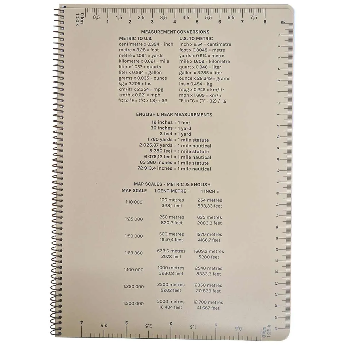 Modestone Side Spiral Waterproof Notebook A4 - Tan