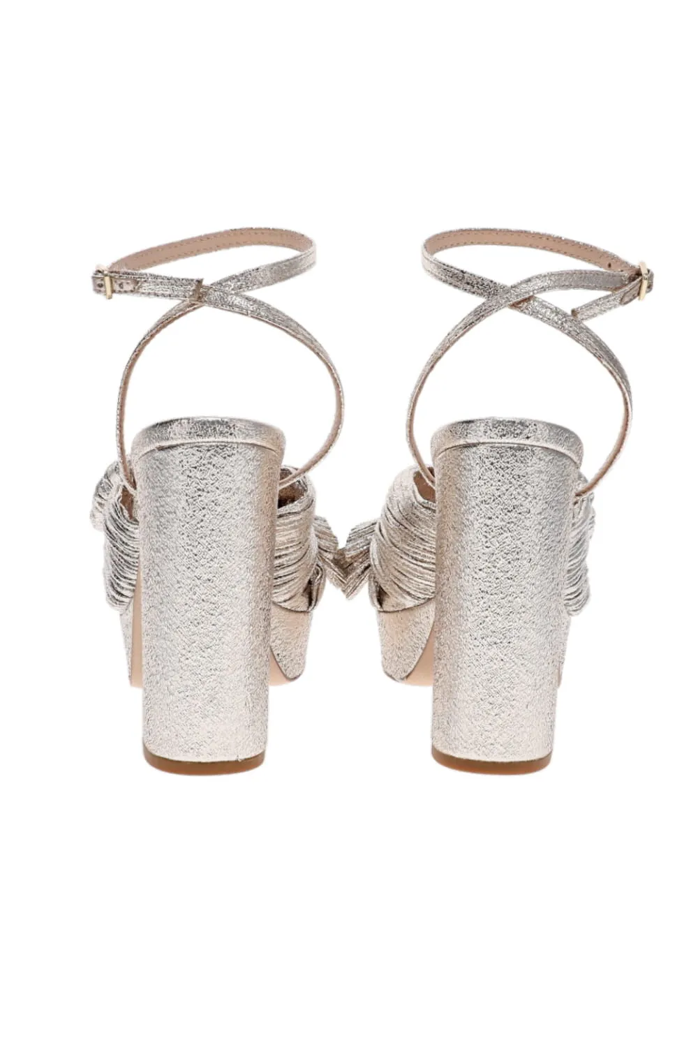 Natalia Champagne Platform Knotted Sandal