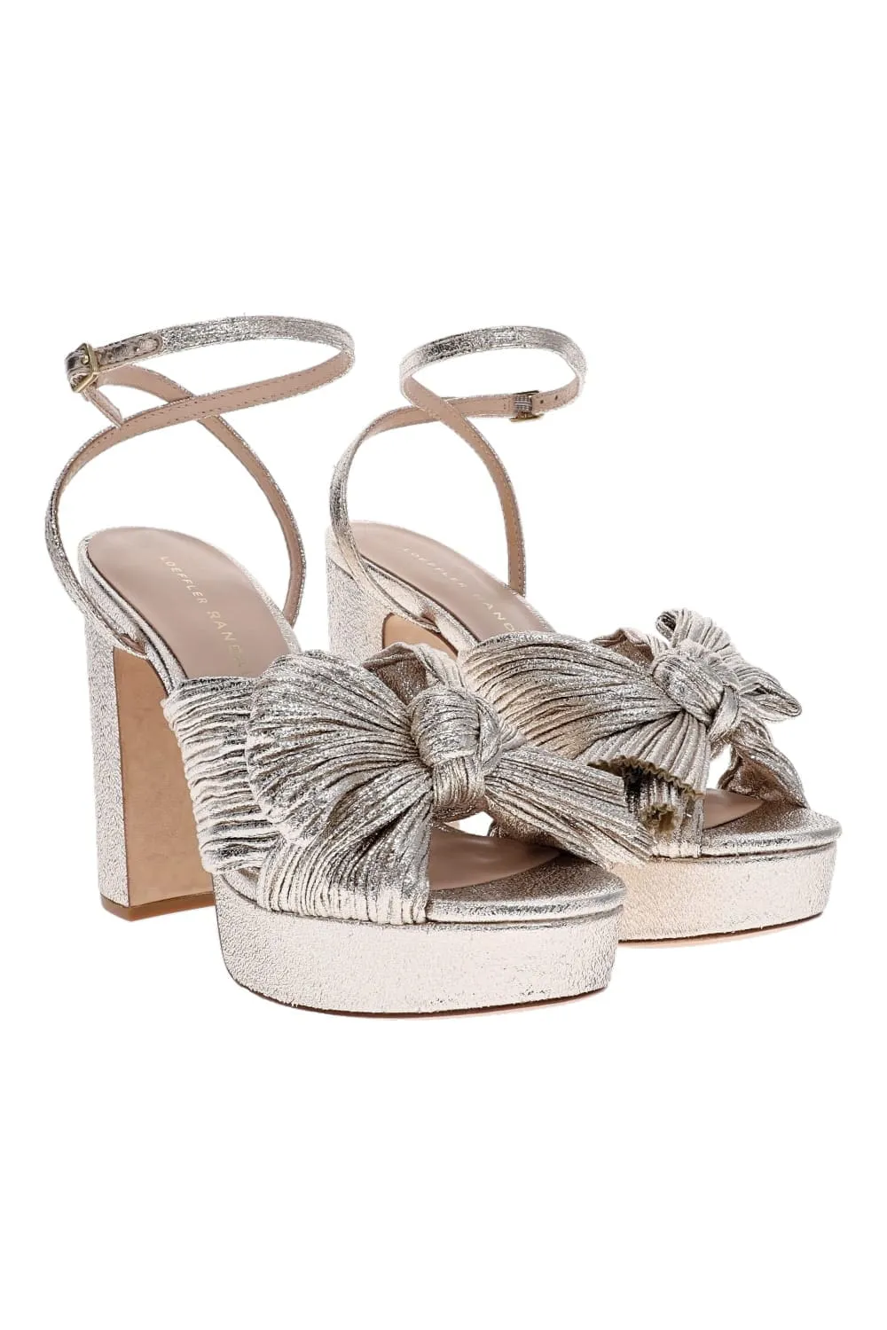 Natalia Champagne Platform Knotted Sandal