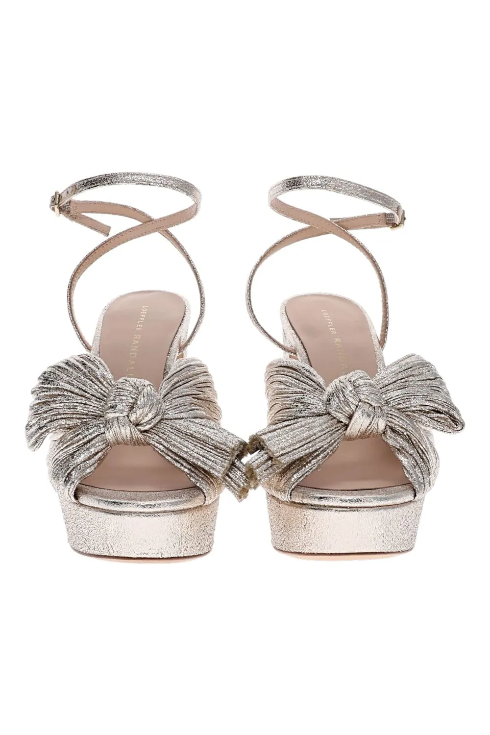 Natalia Champagne Platform Knotted Sandal