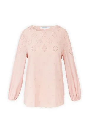 NESSIE COTTON BLOUSE WITH ENGLISH LACE