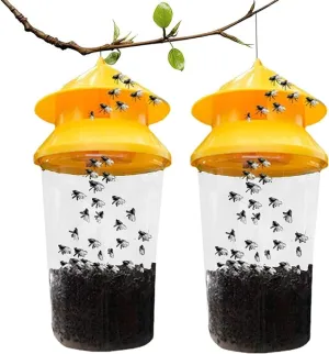 New 2 Pack DISPRA Outdoor Fly Trap | Reusable Fly Jar Effective Fly Control - Stable Fly Trap Outdoor Great for Barns, Stables, Orchards, Gardens etc