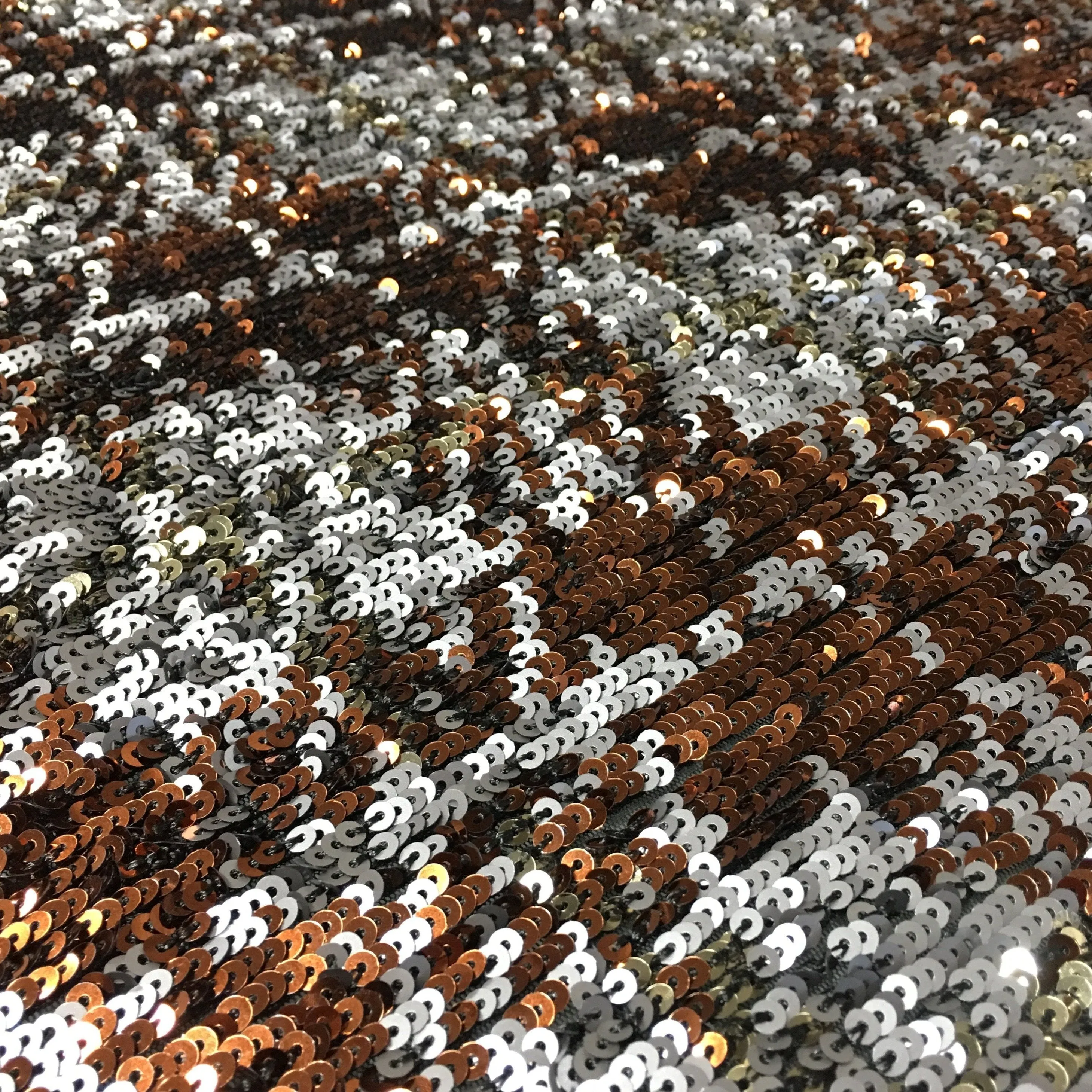 New Czech Design Fabric with Colorful Sequin Embroidery on All Sides