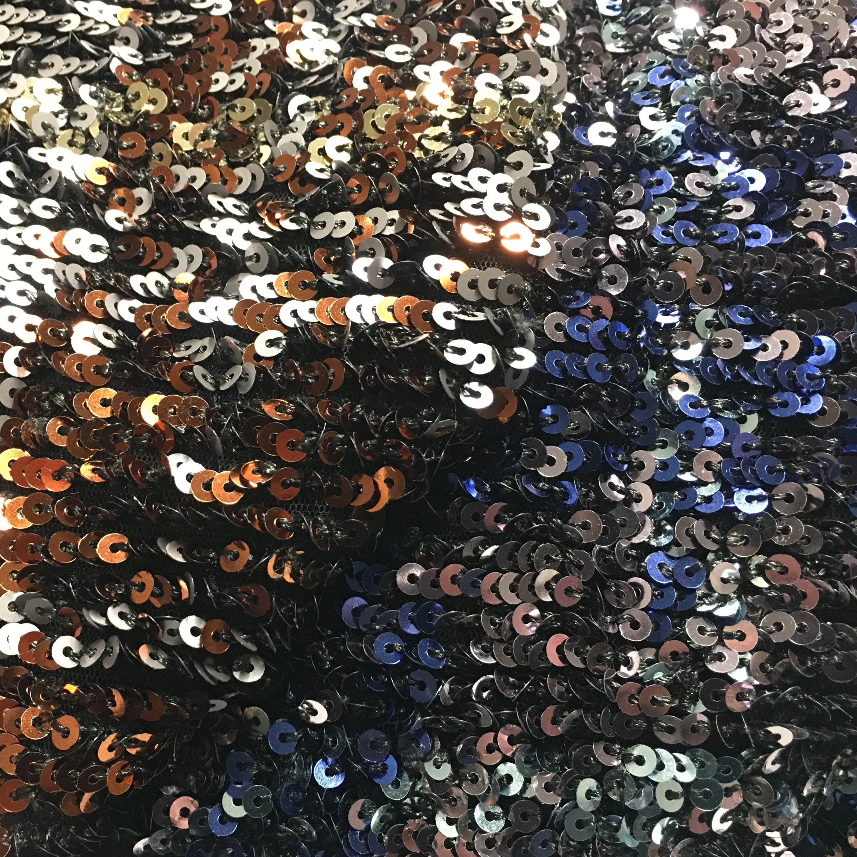 New Czech Design Fabric with Colorful Sequin Embroidery on All Sides