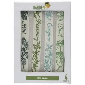 New in package! Garden Party 4 Piece Herb Stakes Set - Mint, Rosemary, Oregano, Basil! Use indoors or out! Use these stakes to mark your herbs