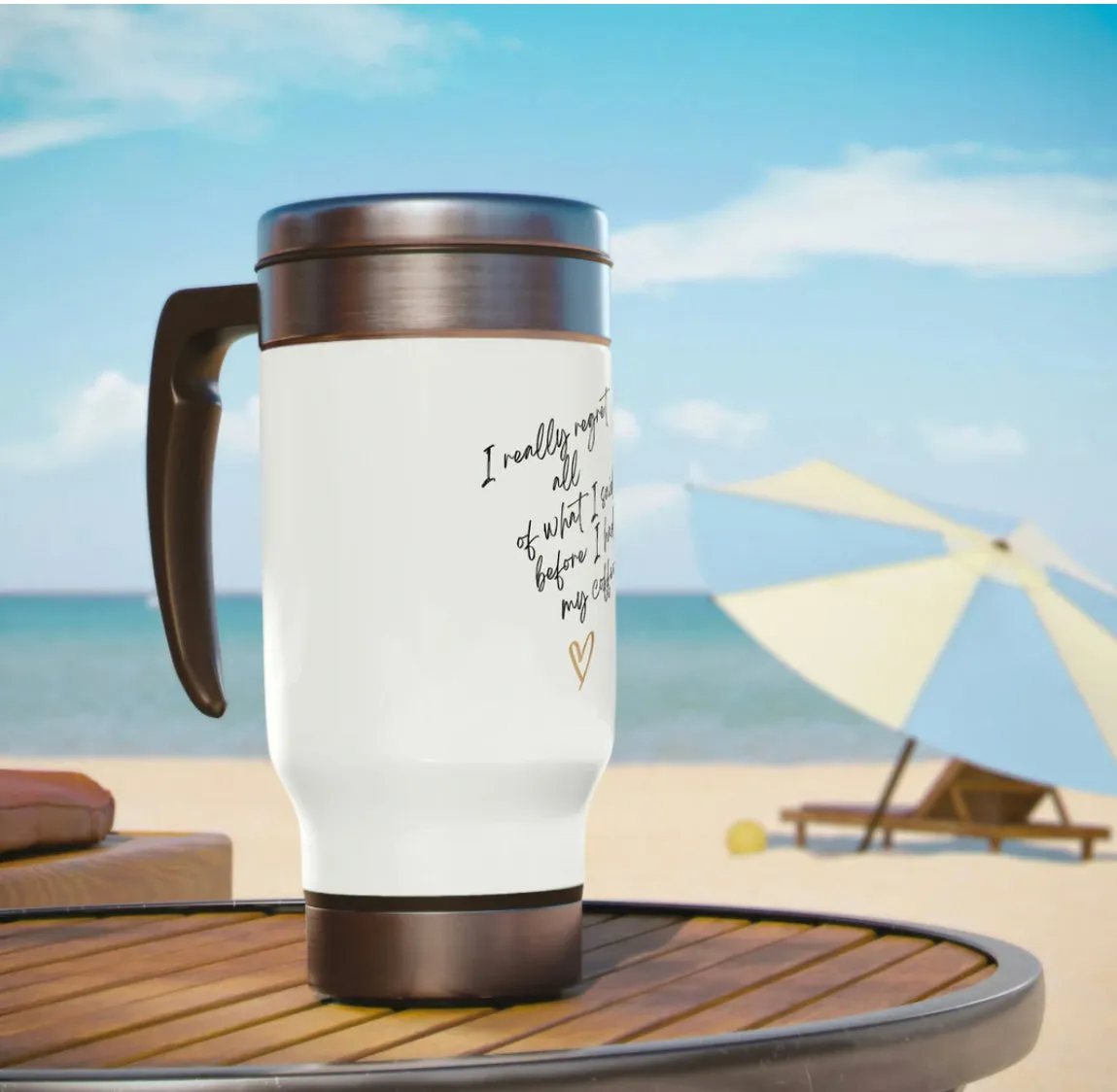 New Stainless Steel Travel Mug with Handle, 14oz