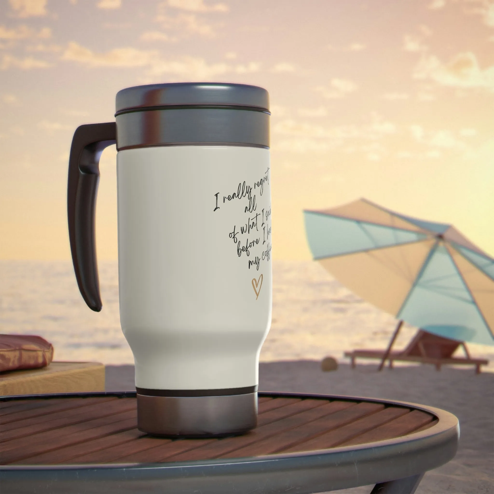 New Stainless Steel Travel Mug with Handle, 14oz