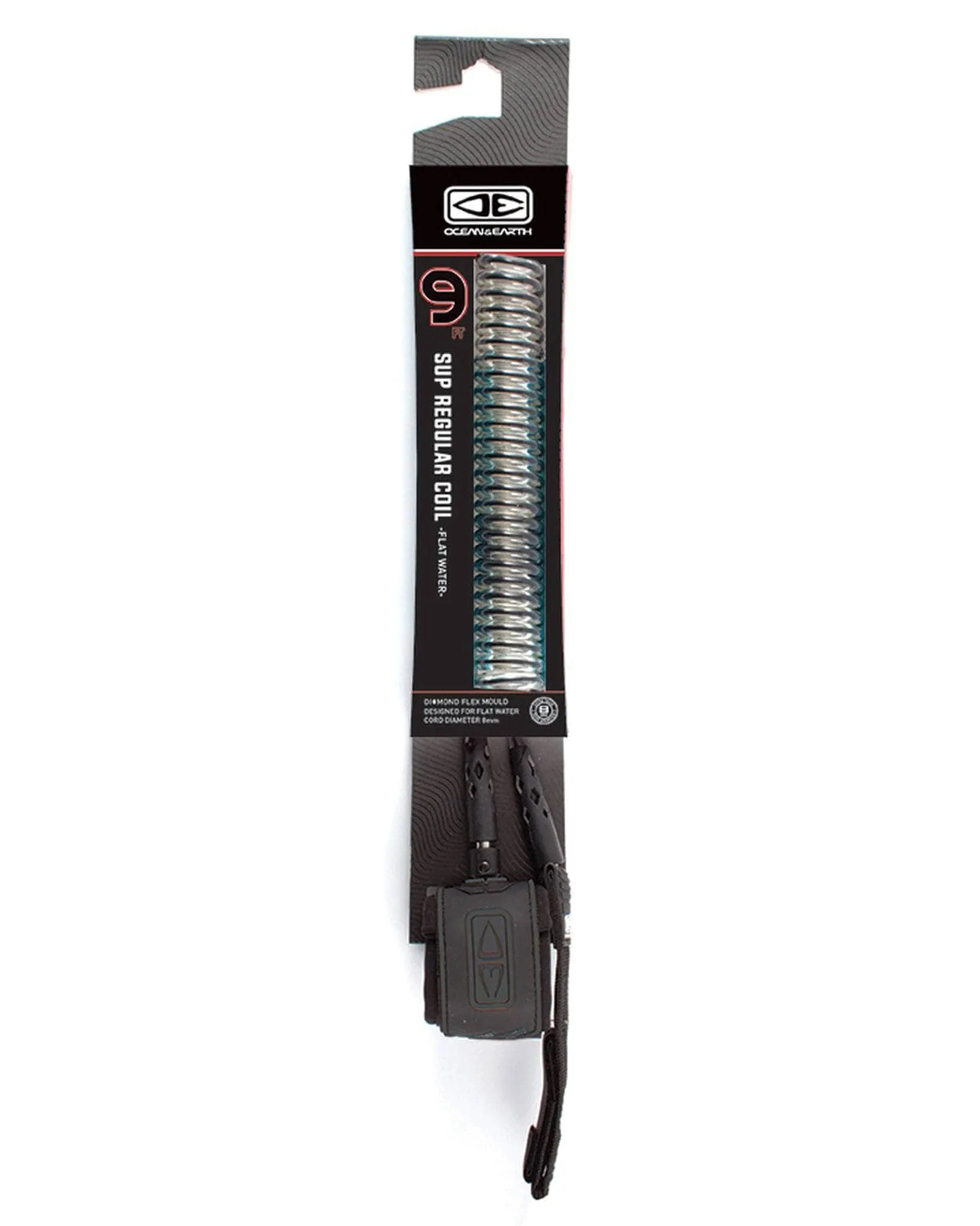 Ocean and Earth SUP / Longboard Coiled Regular Ankle Leash Black 9ft 0in