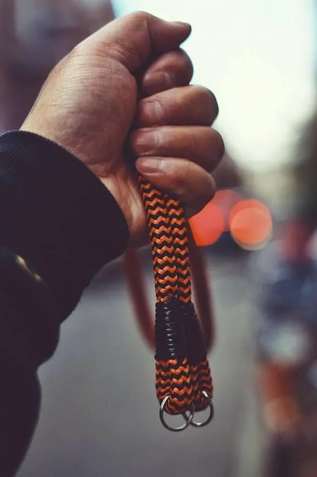 Orange-Black Acrylic Camera Strap