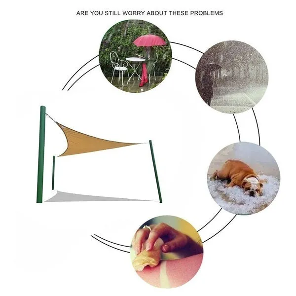 Outdoor Waterproof Triangular UV Sun Shade Sail