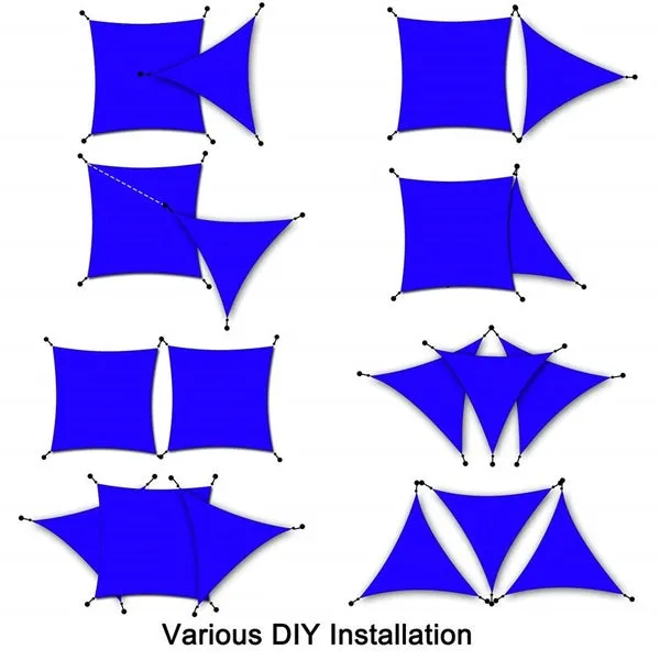 Outdoor Waterproof Triangular UV Sun Shade Sail