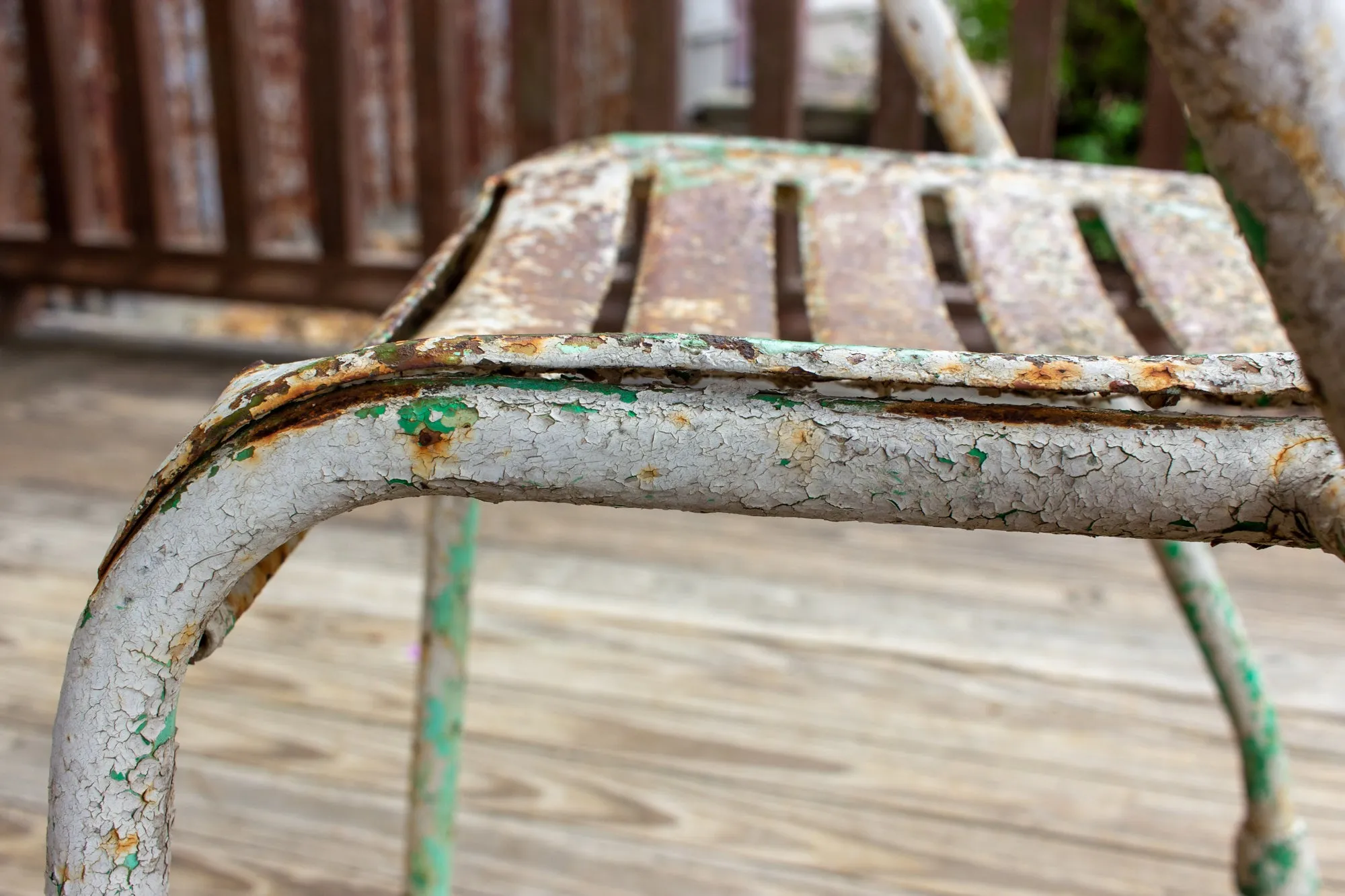 Pair of Vintage French Metal Outdoor Stackable Armchairs