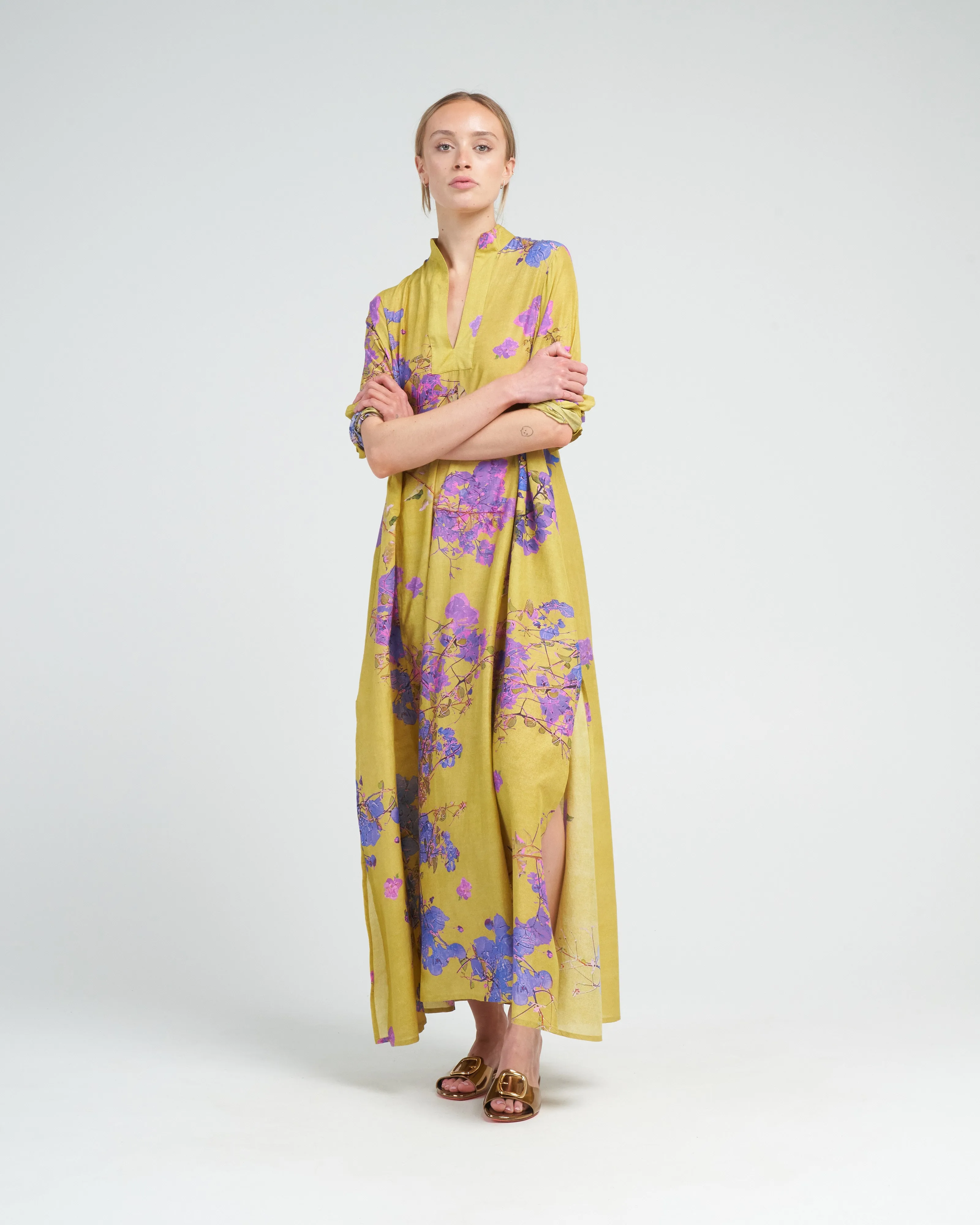 parvati kaftan - chartreuse