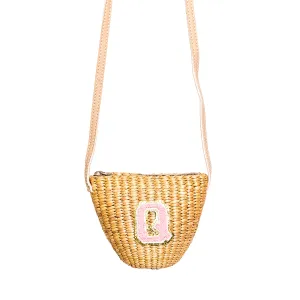 Personalized Varsity Letter Straw Bag