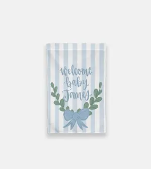 Personalized Welcome Baby Boy Garden Flag