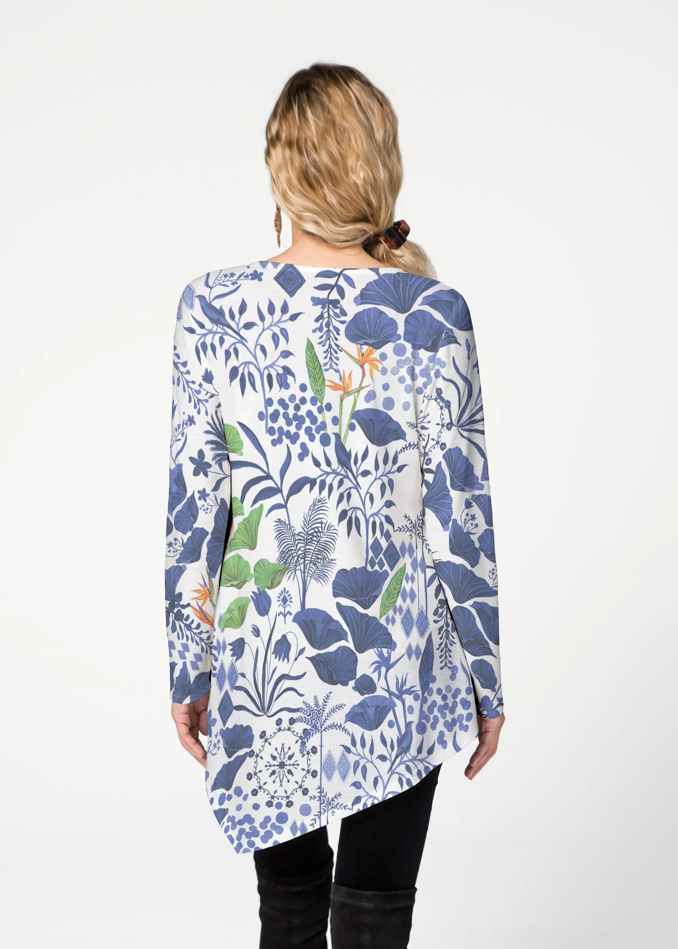 Petals (8141) ~ Asymmetrical French Terry Tunic