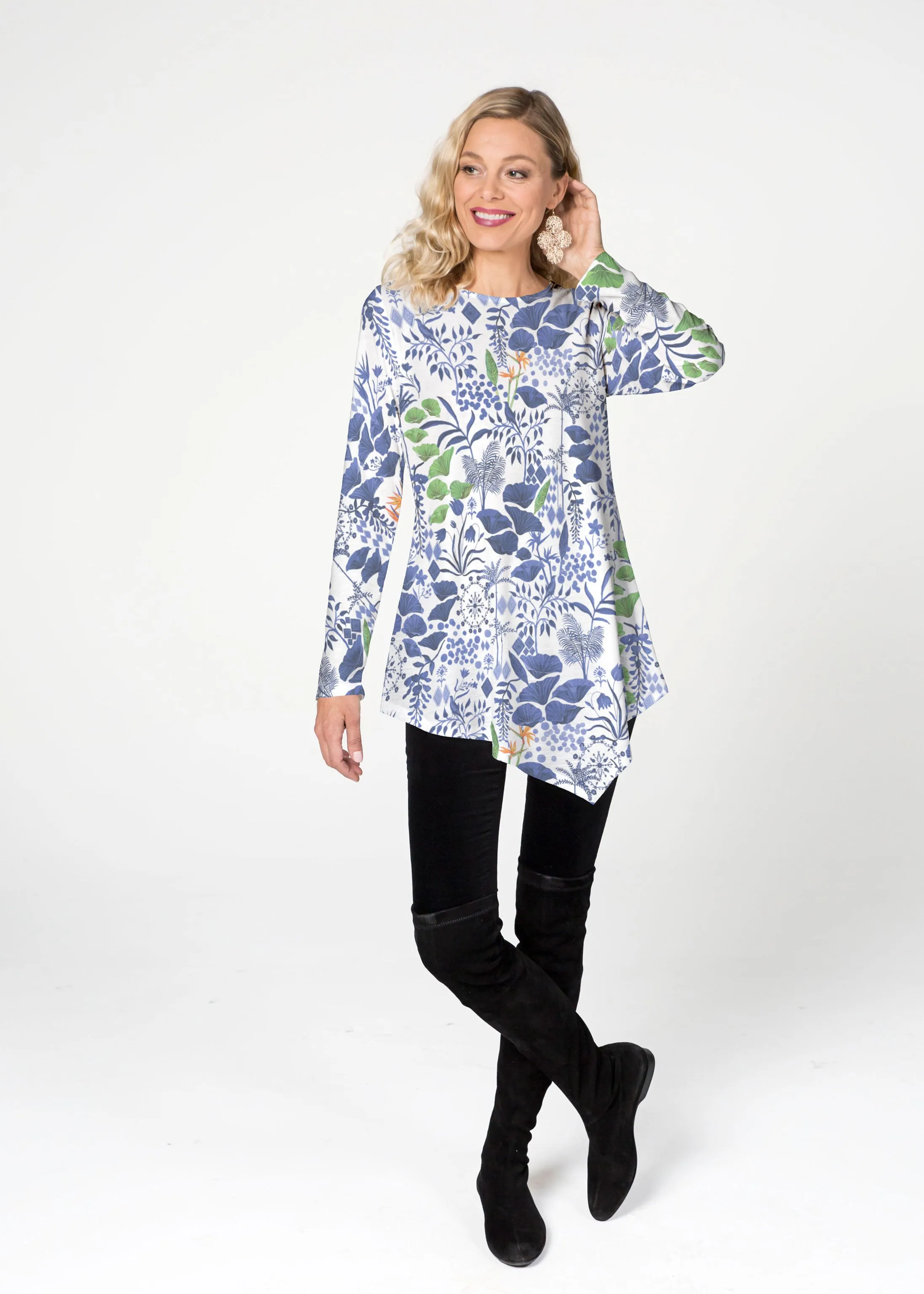 Petals (8141) ~ Asymmetrical French Terry Tunic