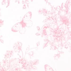 Pink Butterfly Garden Toile Women's Maternity Robe o/s
