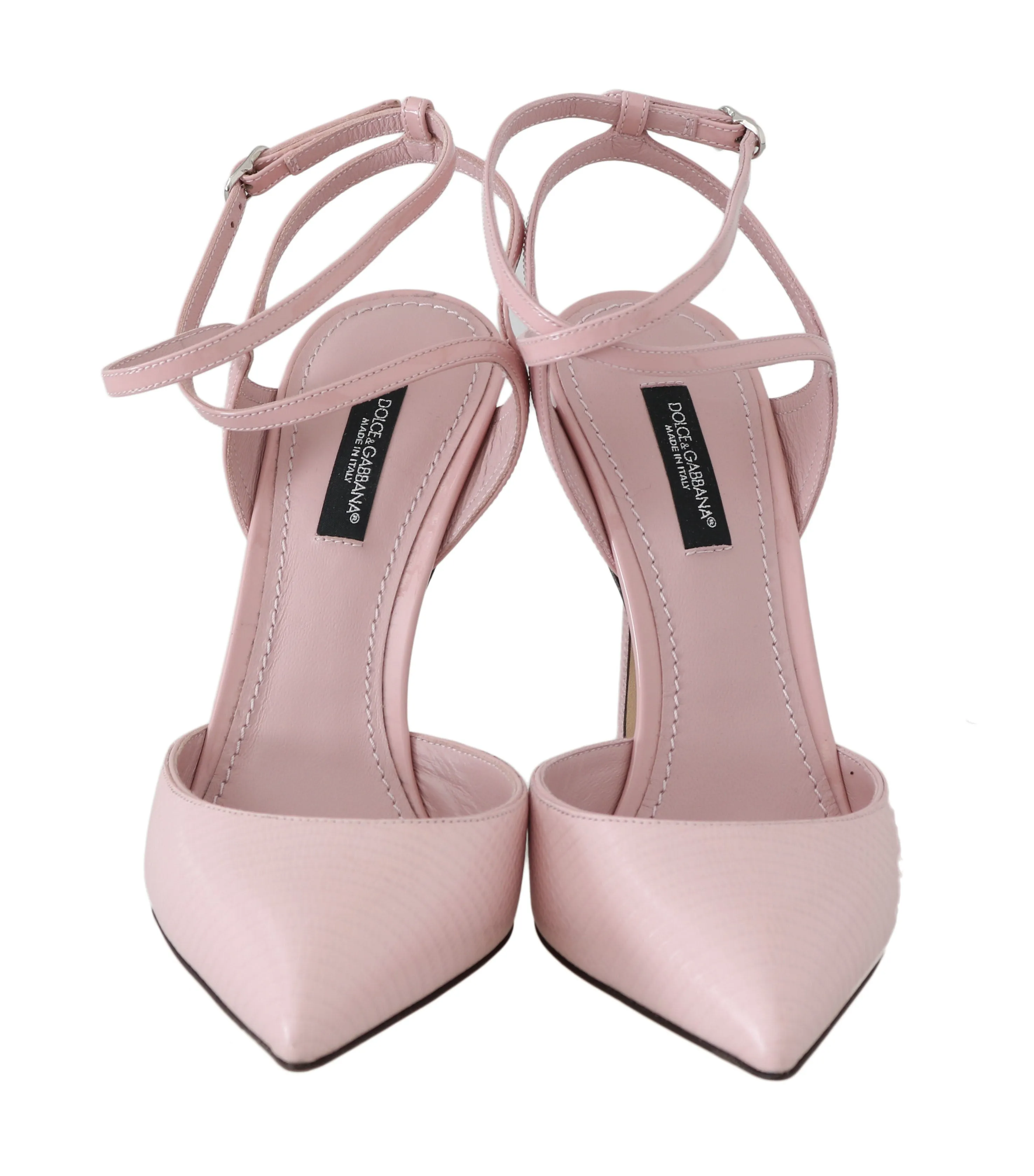 Pink Leather Iguana Pattern Pumps