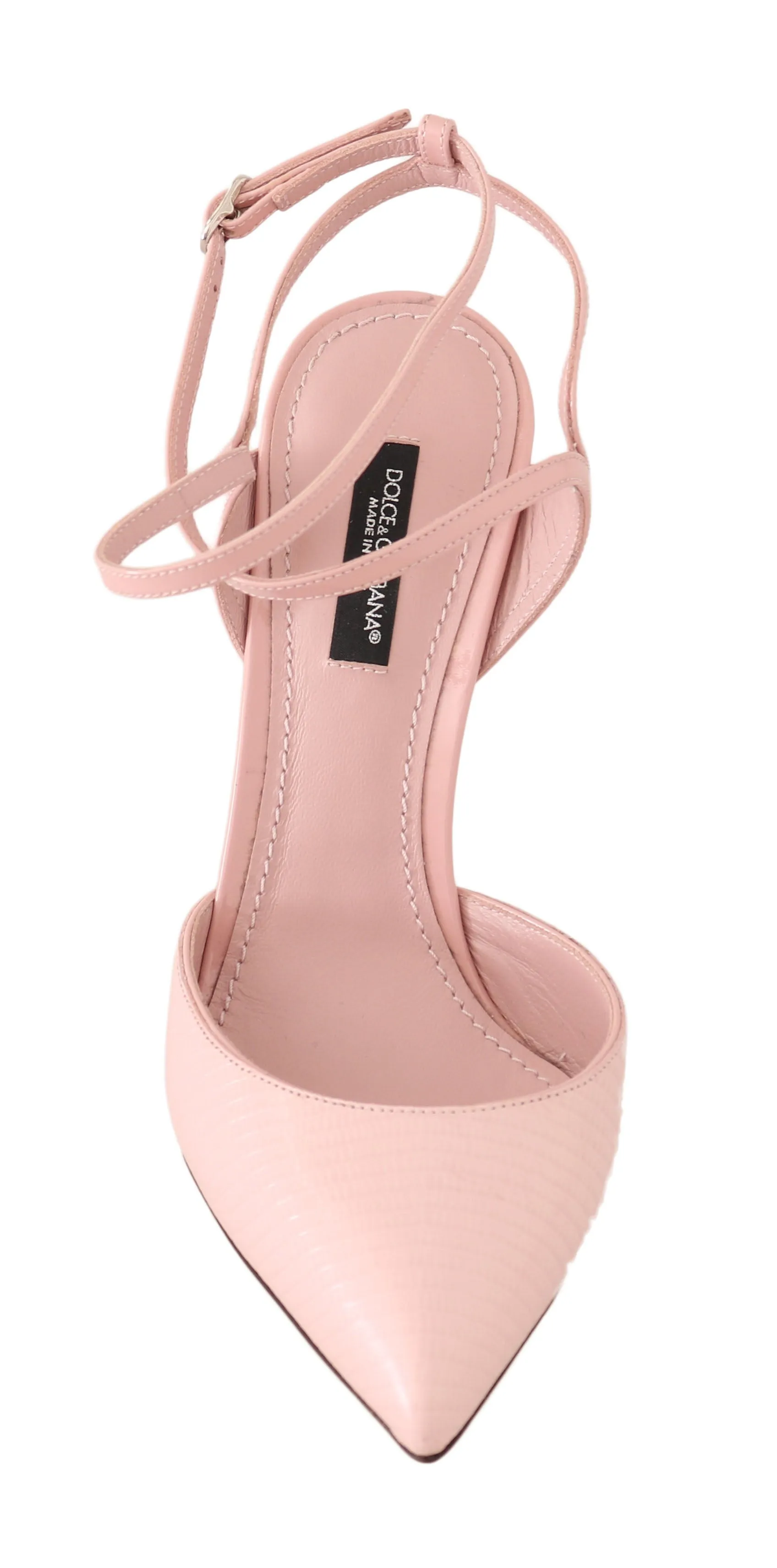 Pink Leather Iguana Pattern Pumps