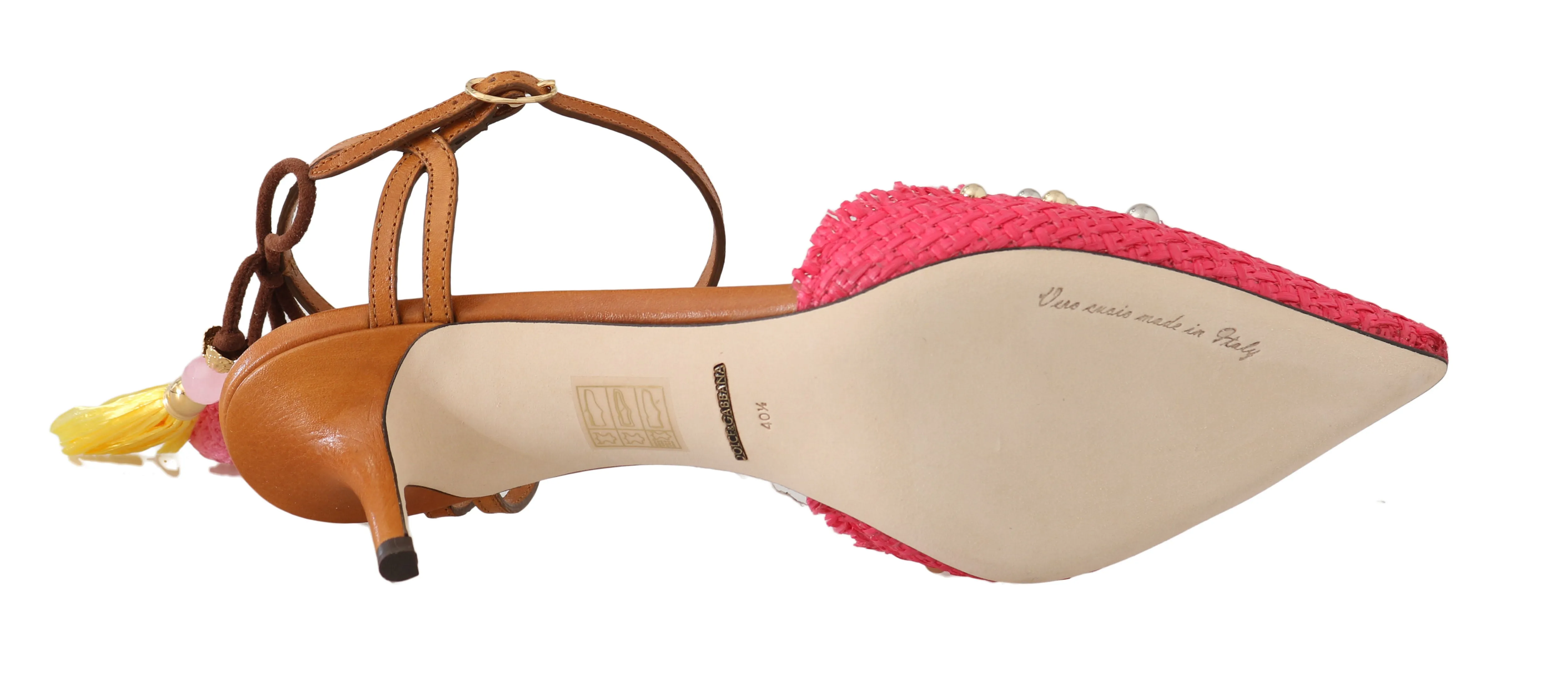 Pink Viscose Pineapple Tassel Sandals