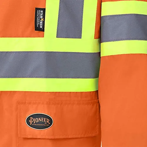 Pioneer V1080350 150D Hi-Viz Oxford Poly/PU Waterproof Suit - Hi-Viz Orange