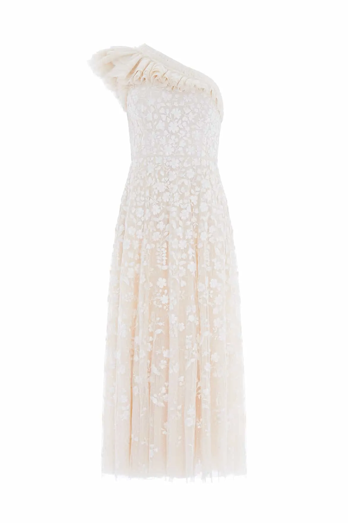 Posy Pirouette One-Shoulder Ankle Gown