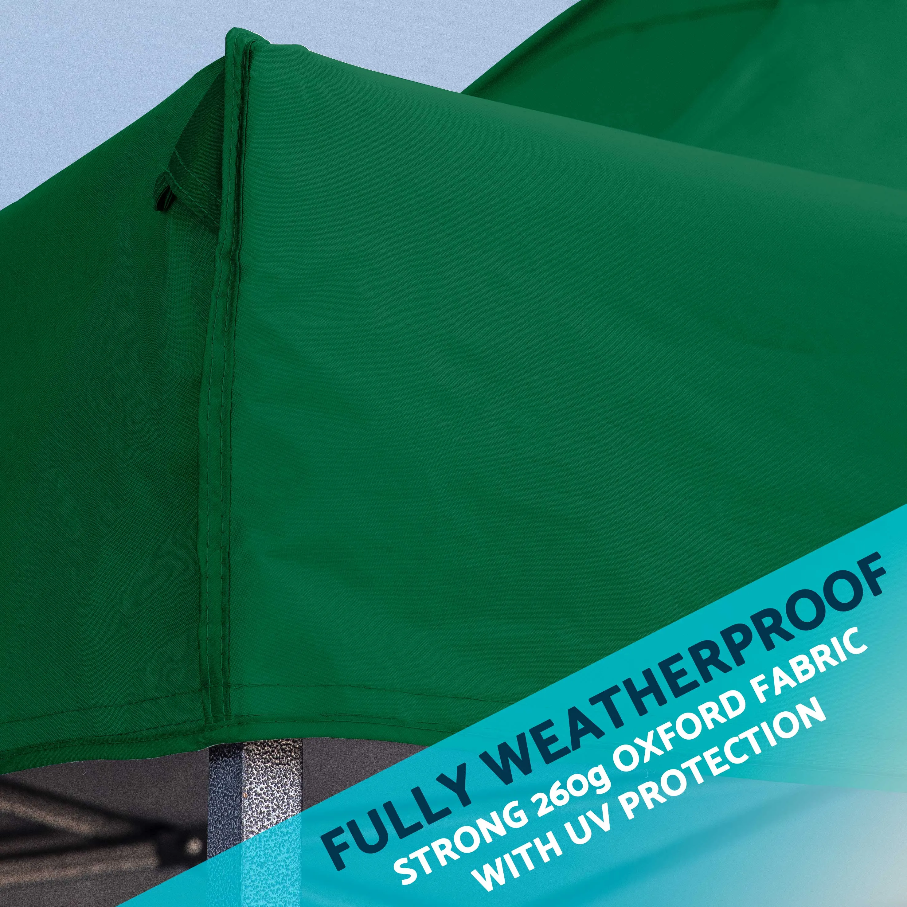Premium 2x2m Pop-Up Gazebo, Water Resistant, Carry Bag, Stakes & Weight Bags - Dark Green - DG128