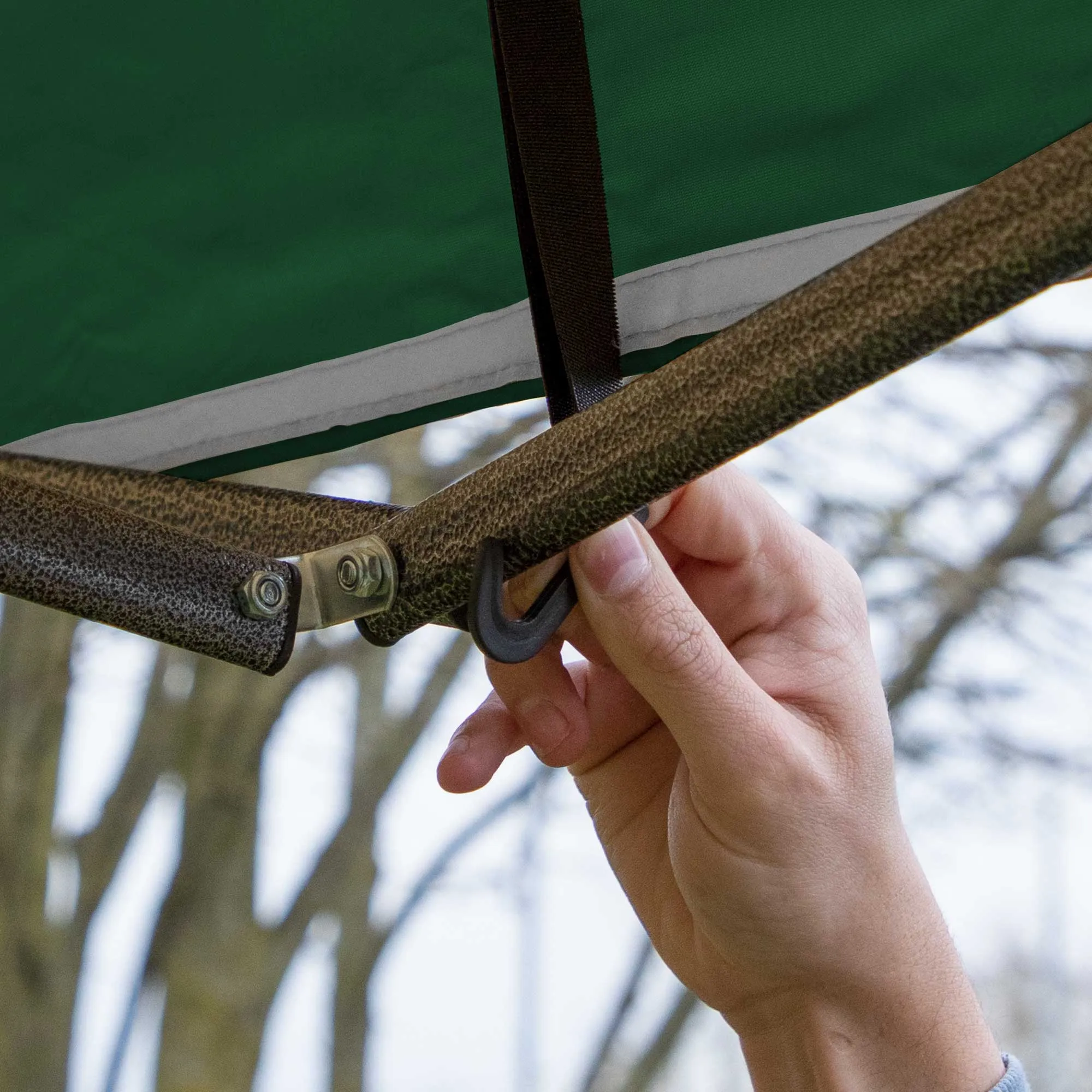 Premium 2x2m Pop-Up Gazebo, Water Resistant, Carry Bag, Stakes & Weight Bags - Dark Green - DG128