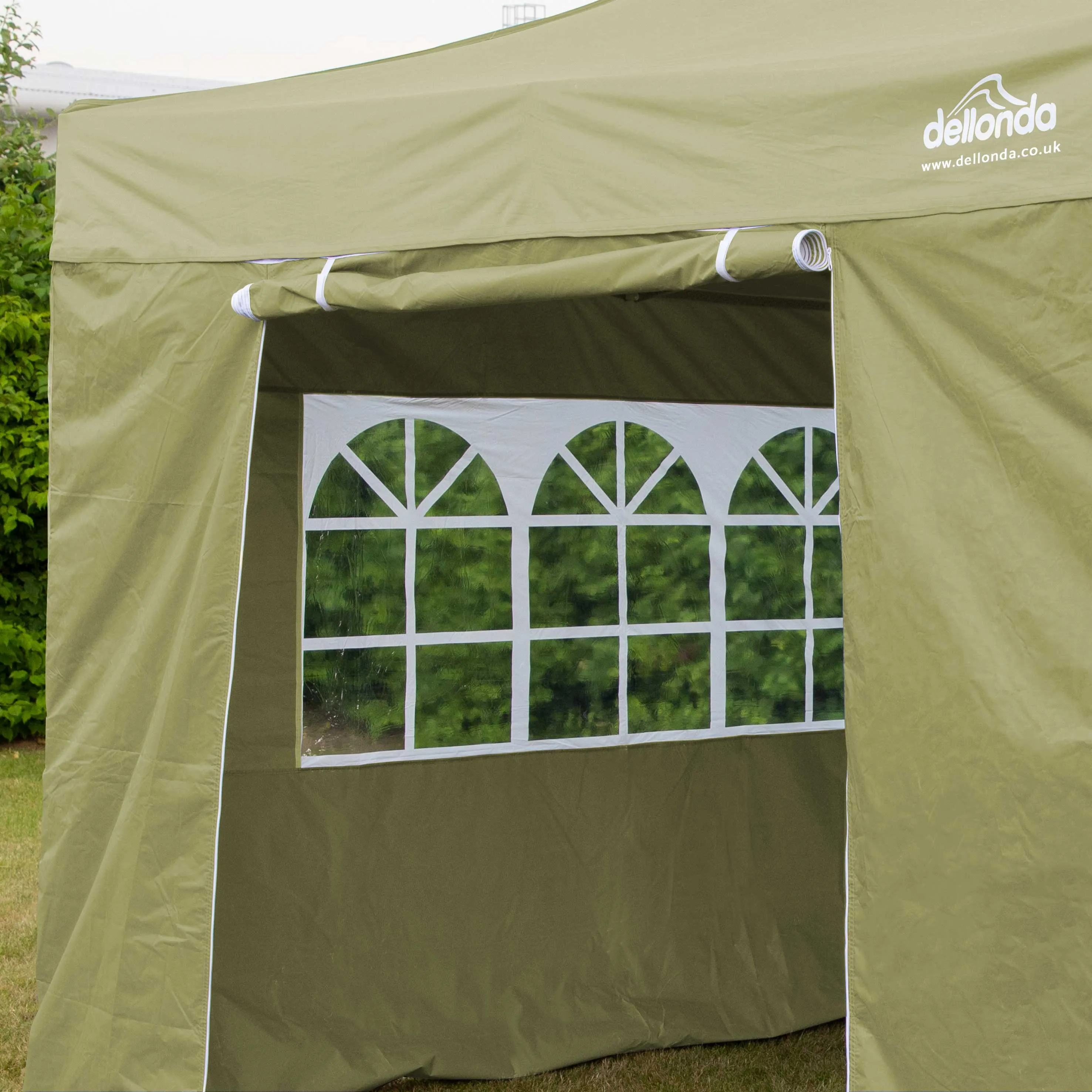 Premium 3x3m Pop-Up Gazebo & Side Walls, Water Resistant, Carry Bag, Stakes & Weight Bags - Beige - DG164