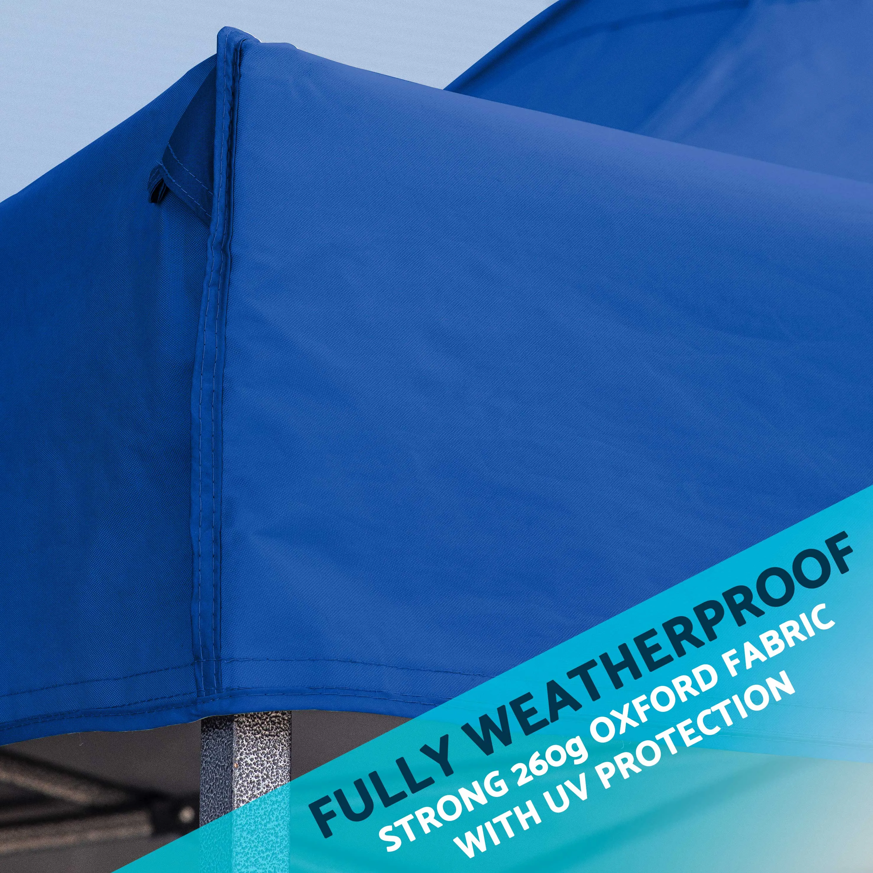 Premium 3x6m Pop-Up Gazebo, Water Resistant, Carry Bag, Stakes & Weight Bags - Blue - DG139