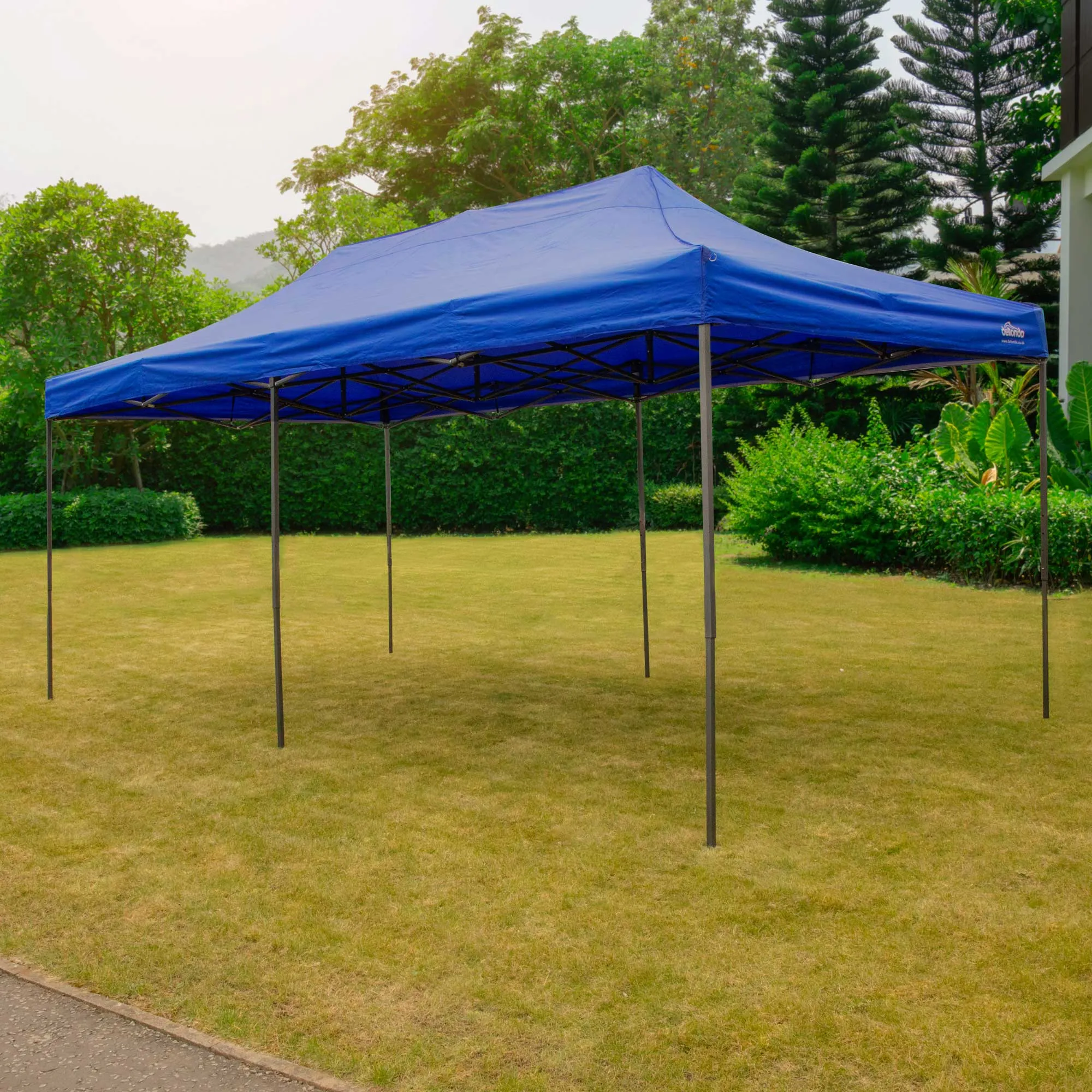 Premium 3x6m Pop-Up Gazebo, Water Resistant, Carry Bag, Stakes & Weight Bags - Blue - DG139