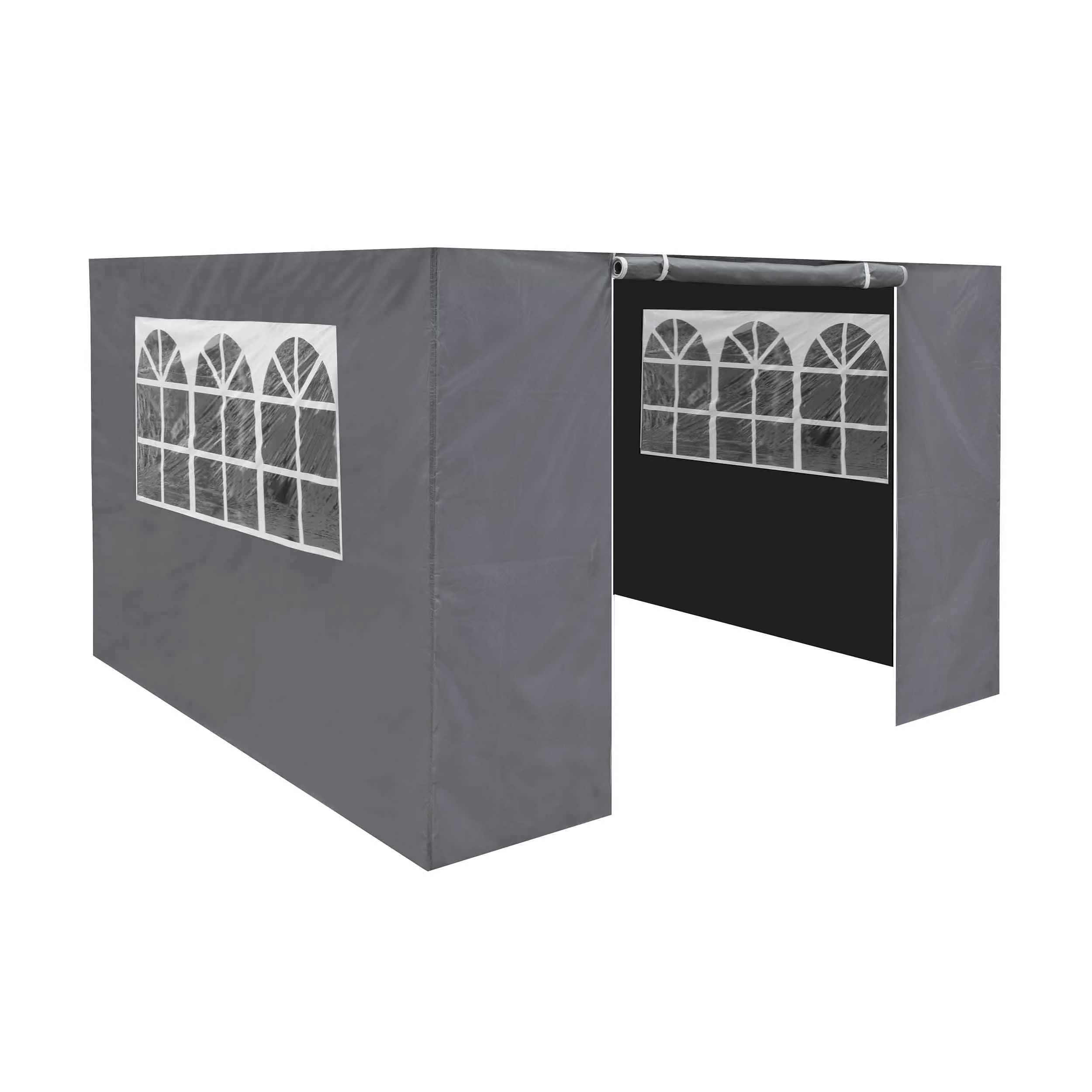 Premium Gazebo/Marquee Side Walls/Doors/Windows, Fits 3 x 3m Models - Grey - DG149