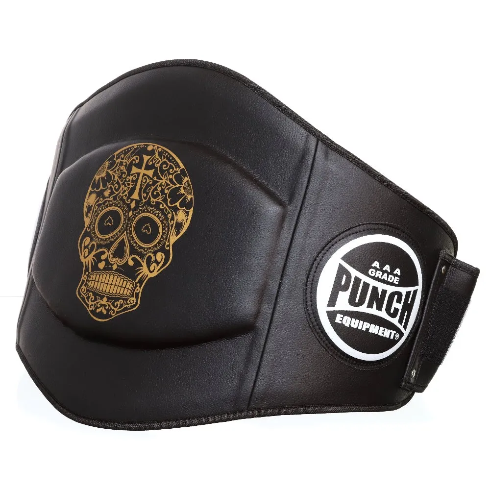 Punch Equipment COLLECTORS ITEM Trophy Getters Gold Skull Boxing Belly Pad