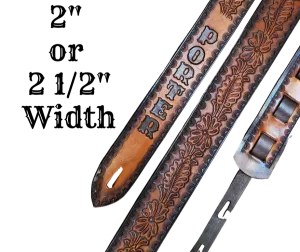 "Burning the Midnight Oil" Leather Guitar Strap